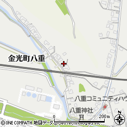 岡山県浅口市金光町八重154周辺の地図