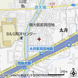 大阪府堺市美原区太井476-7周辺の地図