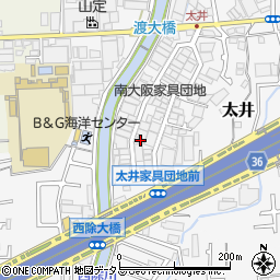 大阪府堺市美原区太井476-17周辺の地図