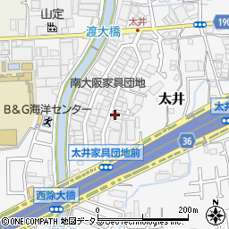大阪府堺市美原区太井461-18周辺の地図