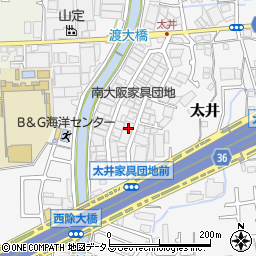 大阪府堺市美原区太井461-9周辺の地図