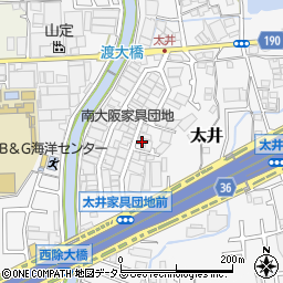 大阪府堺市美原区太井391-34周辺の地図