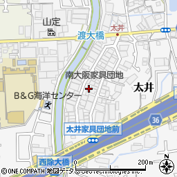 大阪府堺市美原区太井461-17周辺の地図