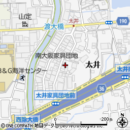 大阪府堺市美原区太井391-25周辺の地図