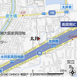 大阪府堺市美原区太井443-21周辺の地図