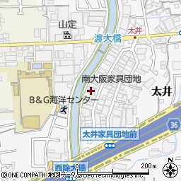 大阪府堺市美原区太井386-12周辺の地図