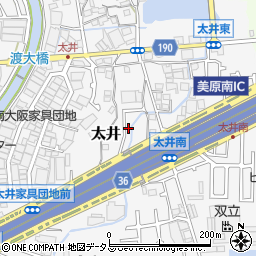 大阪府堺市美原区太井443-19周辺の地図