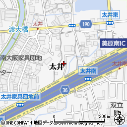 大阪府堺市美原区太井443-14周辺の地図