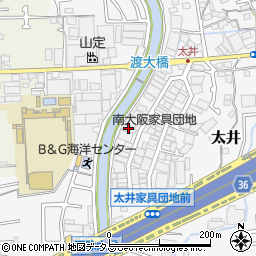 大阪府堺市美原区太井386-11周辺の地図
