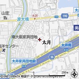 大阪府堺市美原区太井450-10周辺の地図