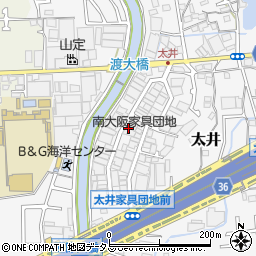 大阪府堺市美原区太井360-14周辺の地図