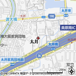 大阪府堺市美原区太井443-8周辺の地図