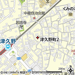 大阪府堺市西区津久野町周辺の地図