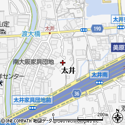 大阪府堺市美原区太井450-12周辺の地図