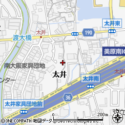 大阪府堺市美原区太井451-2周辺の地図