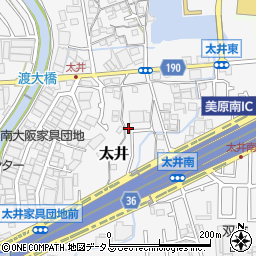 大阪府堺市美原区太井443-37周辺の地図