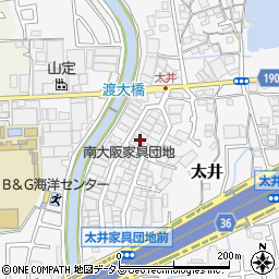 大阪府堺市美原区太井360-38周辺の地図
