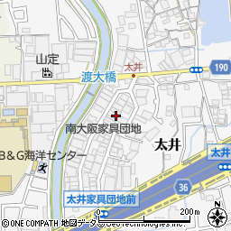 大阪府堺市美原区太井360-18周辺の地図
