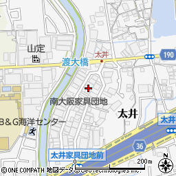 大阪府堺市美原区太井360周辺の地図