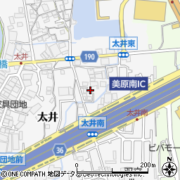 大阪府堺市美原区太井569-2周辺の地図