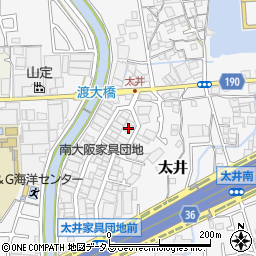 大阪府堺市美原区太井360-40周辺の地図