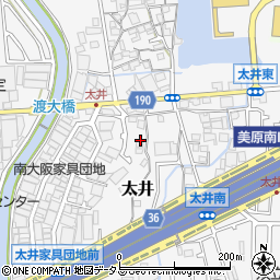 大阪府堺市美原区太井437-5周辺の地図