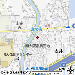大阪府堺市美原区太井360-8周辺の地図