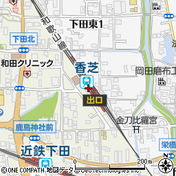 奈良県香芝市周辺の地図