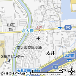 大阪府堺市美原区太井360-44周辺の地図