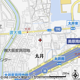 大阪府堺市美原区太井437周辺の地図
