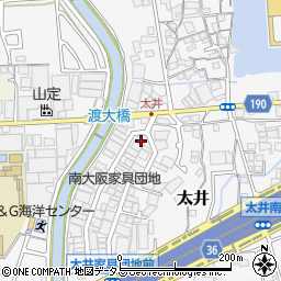 大阪府堺市美原区太井360-43周辺の地図