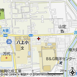 大阪府堺市美原区大饗100-1周辺の地図