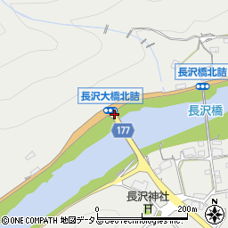 長沢大橋北詰周辺の地図