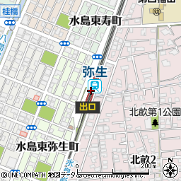 弥生駅周辺の地図