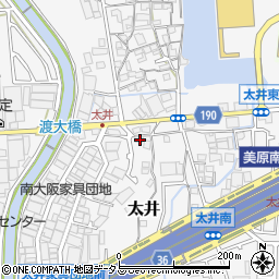 大阪府堺市美原区太井436-1周辺の地図