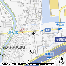 大阪府堺市美原区太井340-2周辺の地図