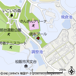 松阪市流水プール周辺の地図