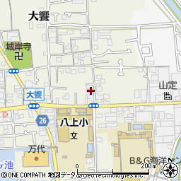 大阪府堺市美原区大饗173-1周辺の地図