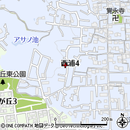 大阪府羽曳野市西浦4丁目周辺の地図