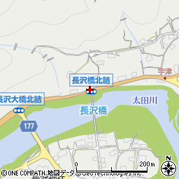長沢橋北詰周辺の地図
