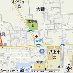 大阪府堺市美原区大饗158-1周辺の地図