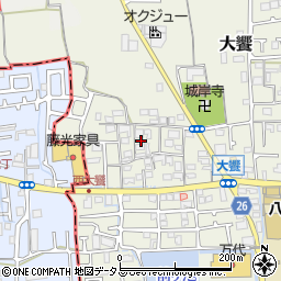 大阪府堺市美原区大饗316-2周辺の地図