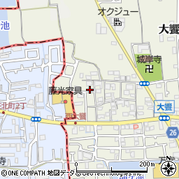 大阪府堺市美原区大饗343-1周辺の地図