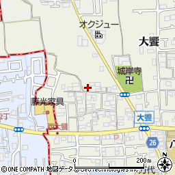 大阪府堺市美原区大饗317-2周辺の地図