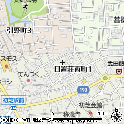 大阪府堺市東区日置荘西町1丁36周辺の地図