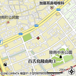 大阪府堺市北区百舌鳥陵南町3丁44周辺の地図