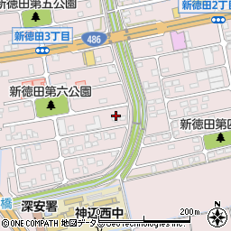 広島県福山市神辺町（新徳田）周辺の地図