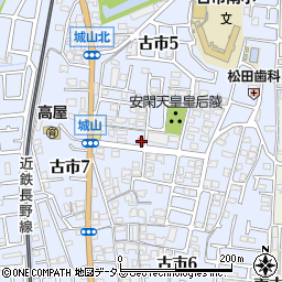 羽曳野城山郵便局周辺の地図