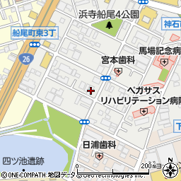 大阪府堺市西区浜寺船尾町東4丁34周辺の地図