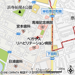 大阪府堺市西区浜寺船尾町東4丁93周辺の地図